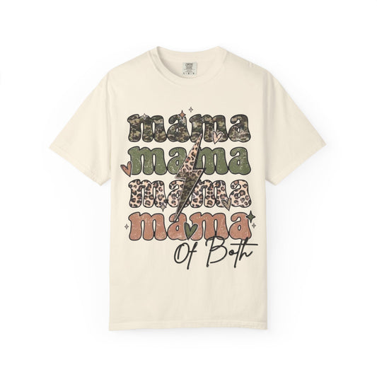 Mama Of Both T-Shirt — Leopard & Retro Stacked Graphic Tee