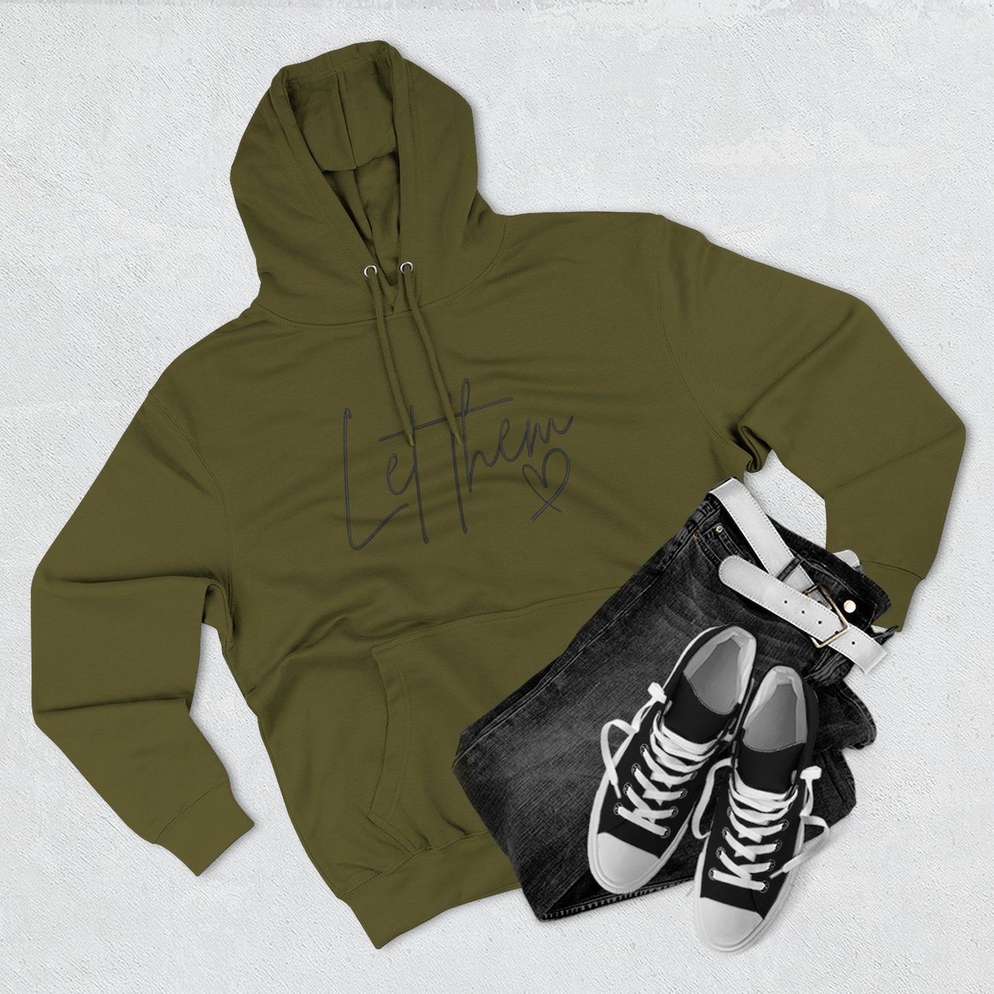Let Them Heart Hoodie — Minimal Script Fleece Pullover