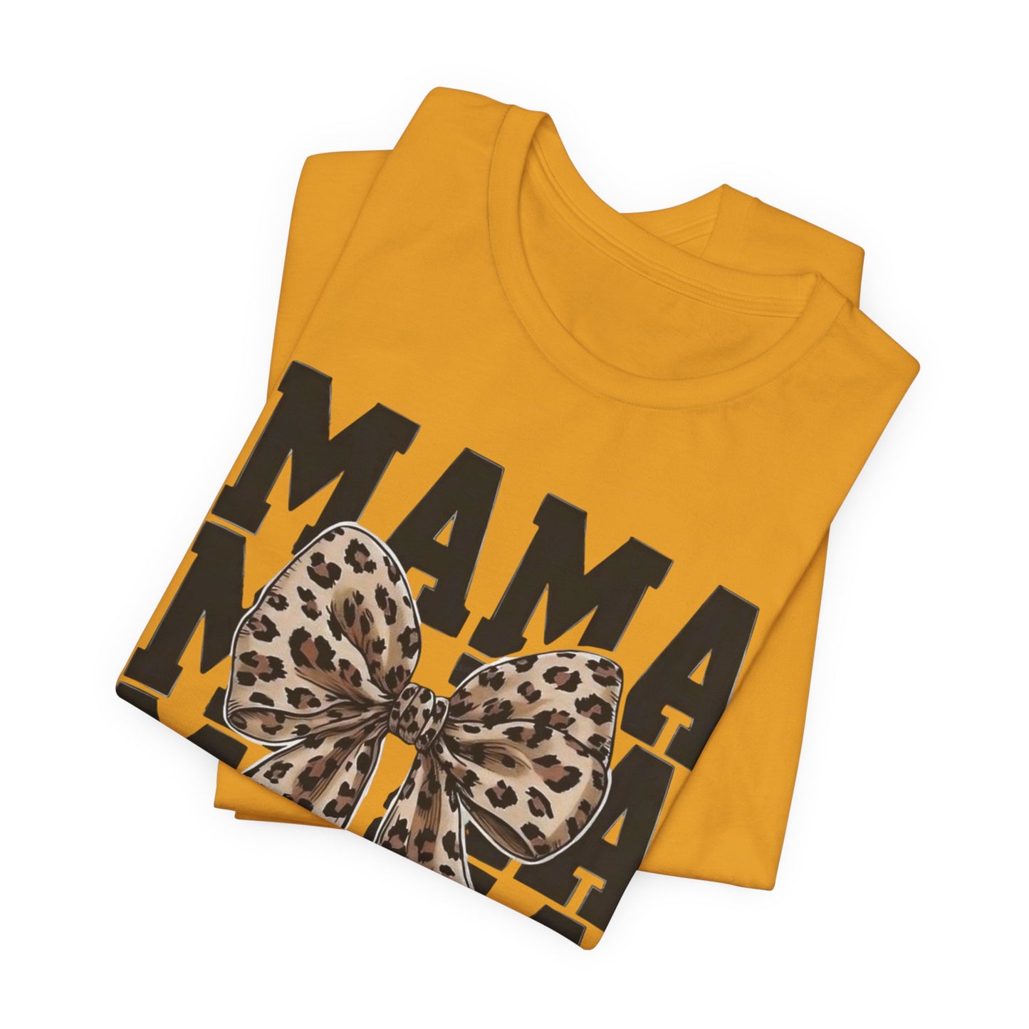 Mama Leopard Bow Tee - 'MAMA' Graphic Women's Mother's Day T-Shirt