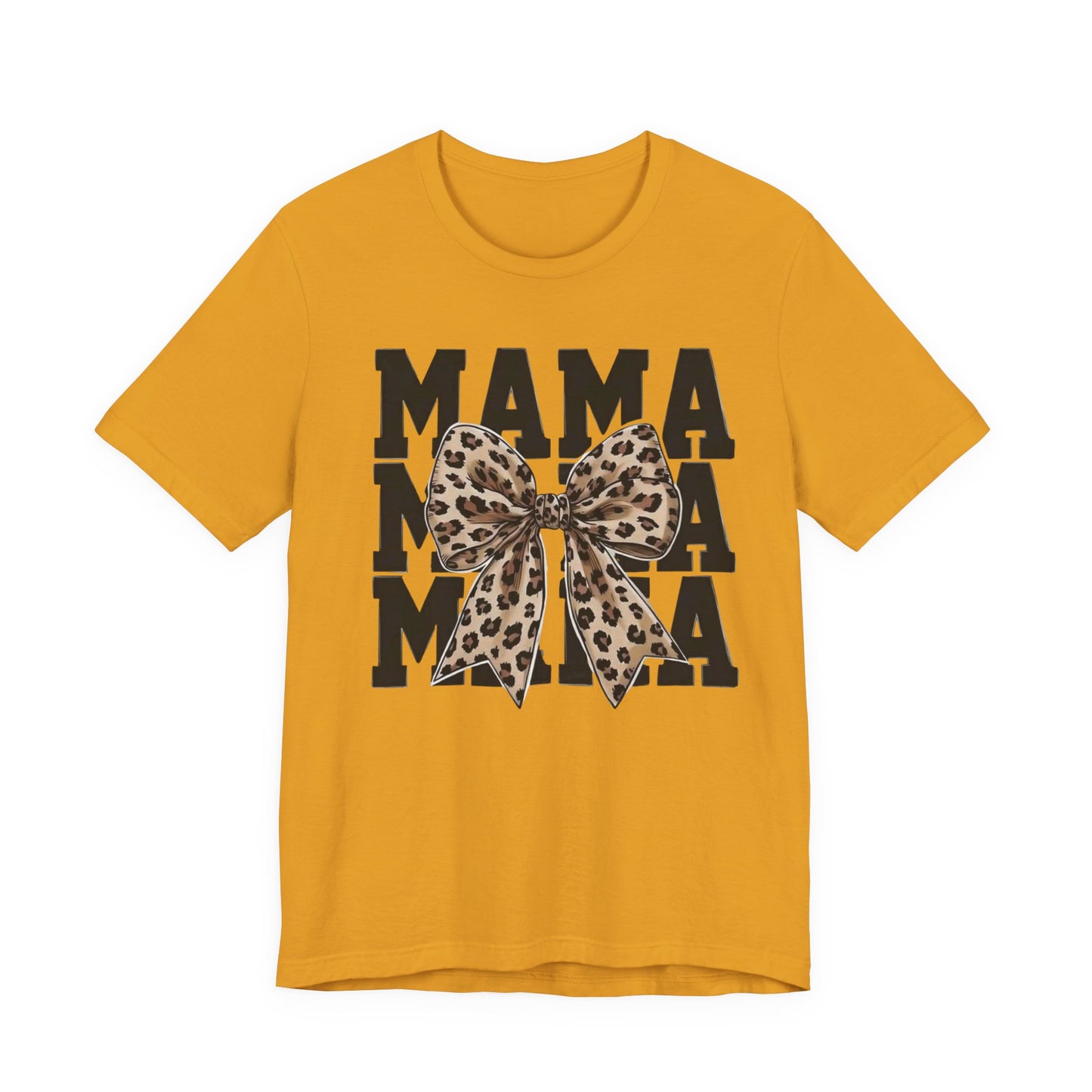 Mama Leopard Bow Tee - 'MAMA' Graphic Women's Mother's Day T-Shirt