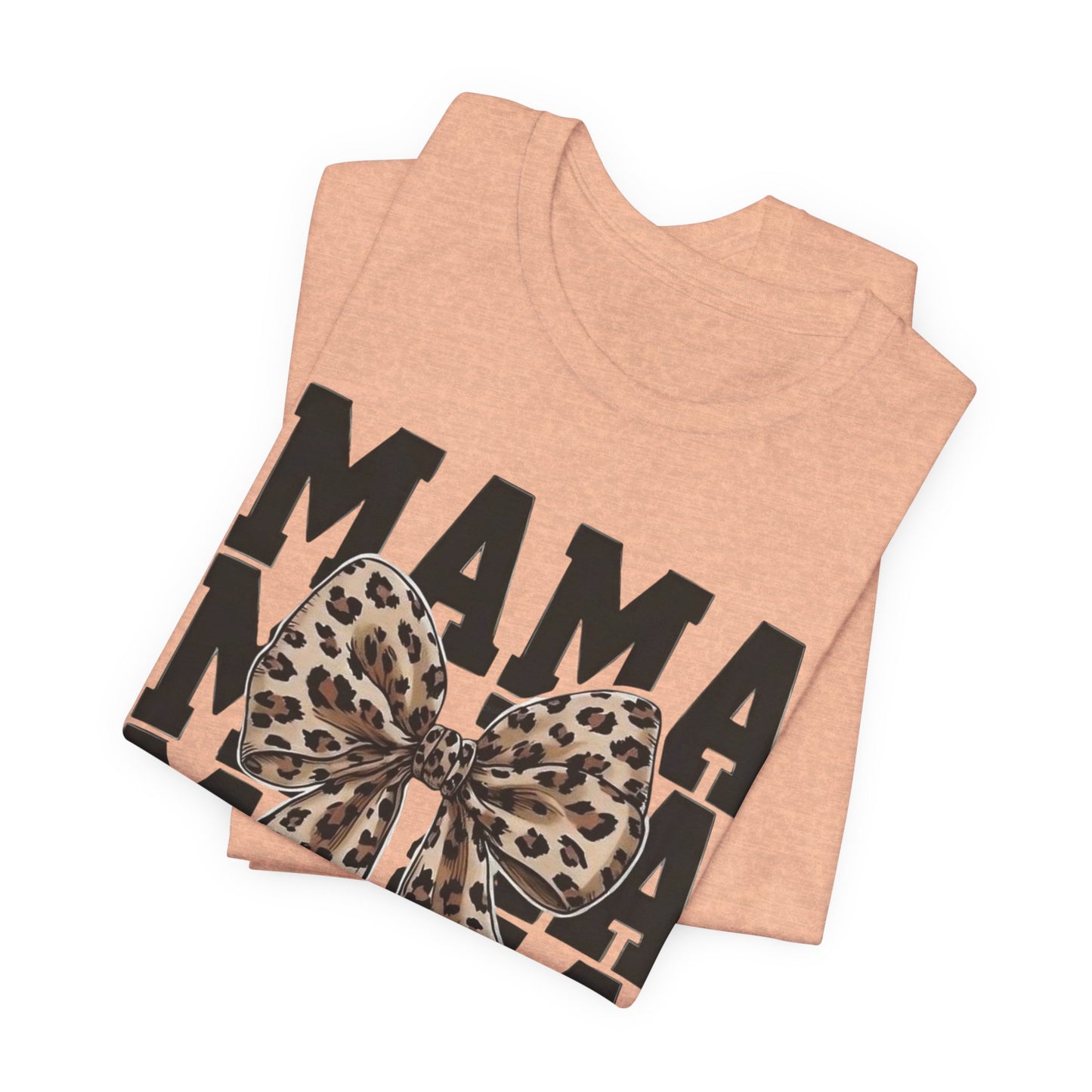 Mama Leopard Bow Tee - 'MAMA' Graphic Women's Mother's Day T-Shirt