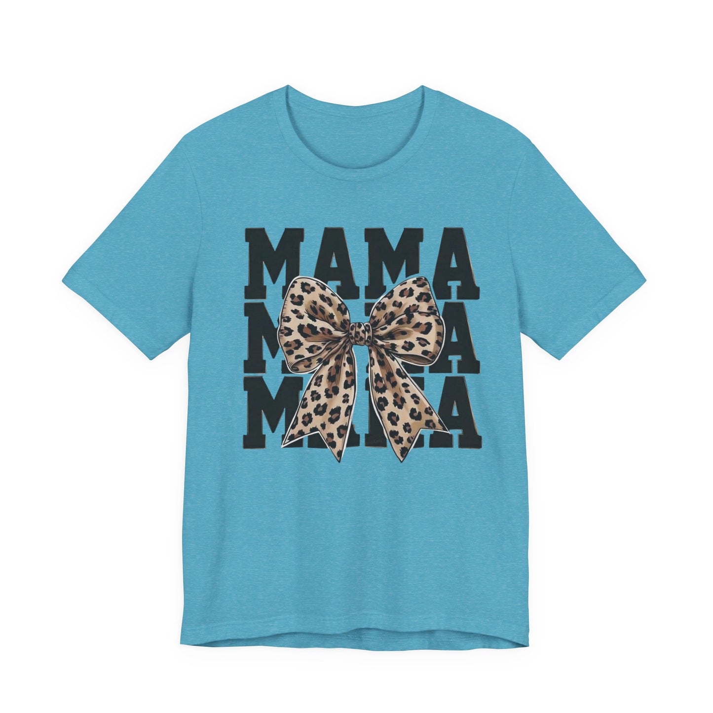Mama Leopard Bow Tee - 'MAMA' Graphic Women's Mother's Day T-Shirt