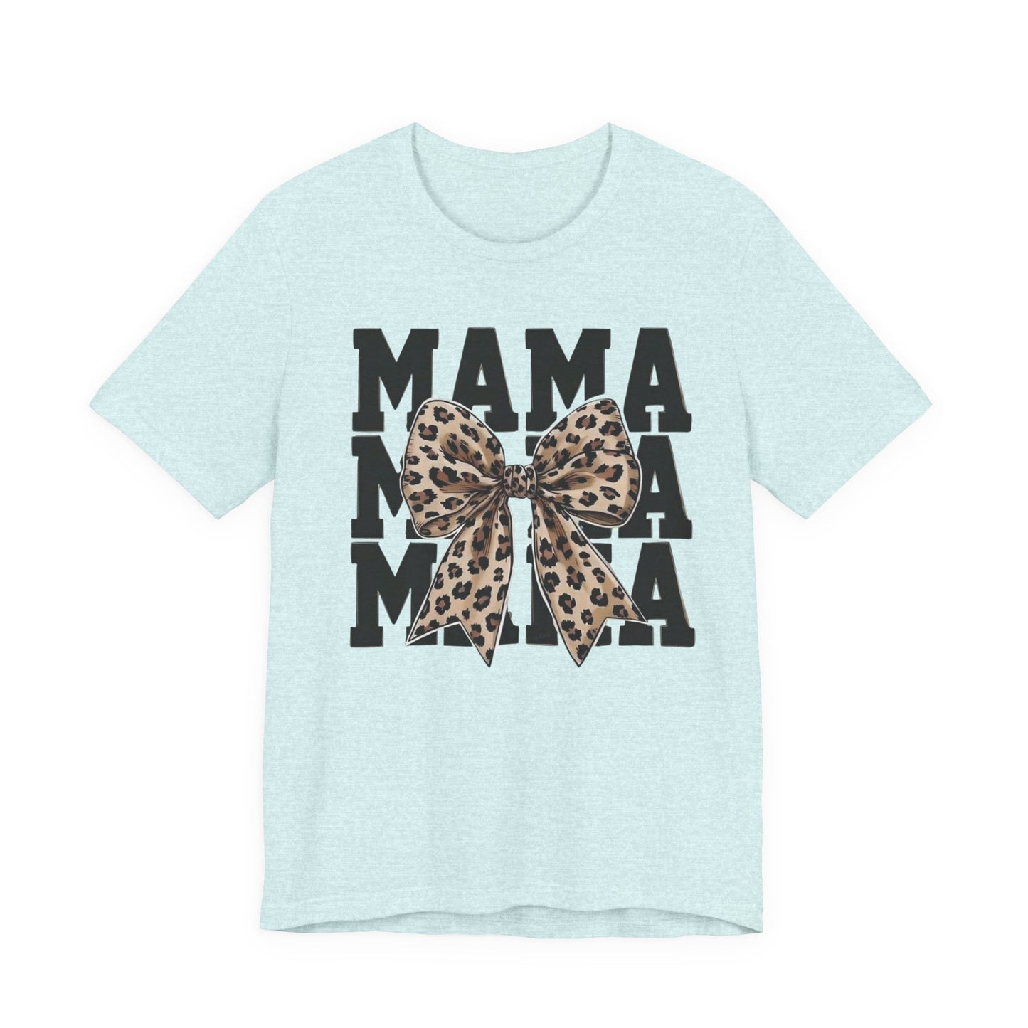 Mama Leopard Bow Tee - 'MAMA' Graphic Women's Mother's Day T-Shirt