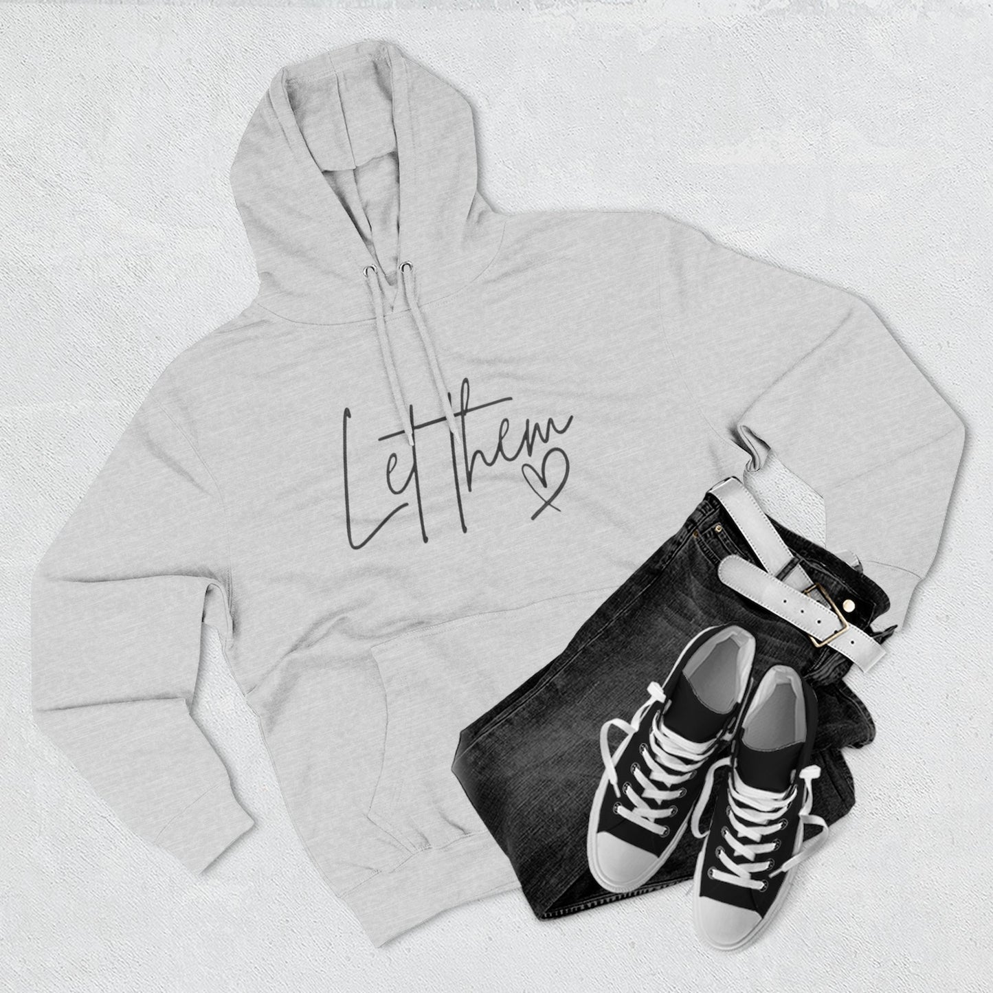 Let Them Heart Hoodie — Minimal Script Fleece Pullover