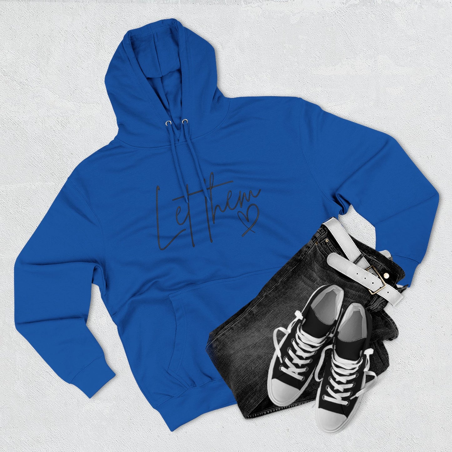 Let Them Heart Hoodie — Minimal Script Fleece Pullover