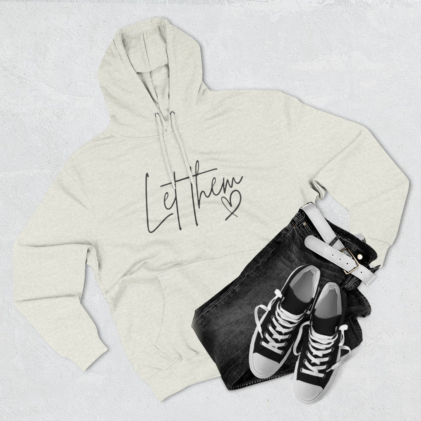 Let Them Heart Hoodie — Minimal Script Fleece Pullover