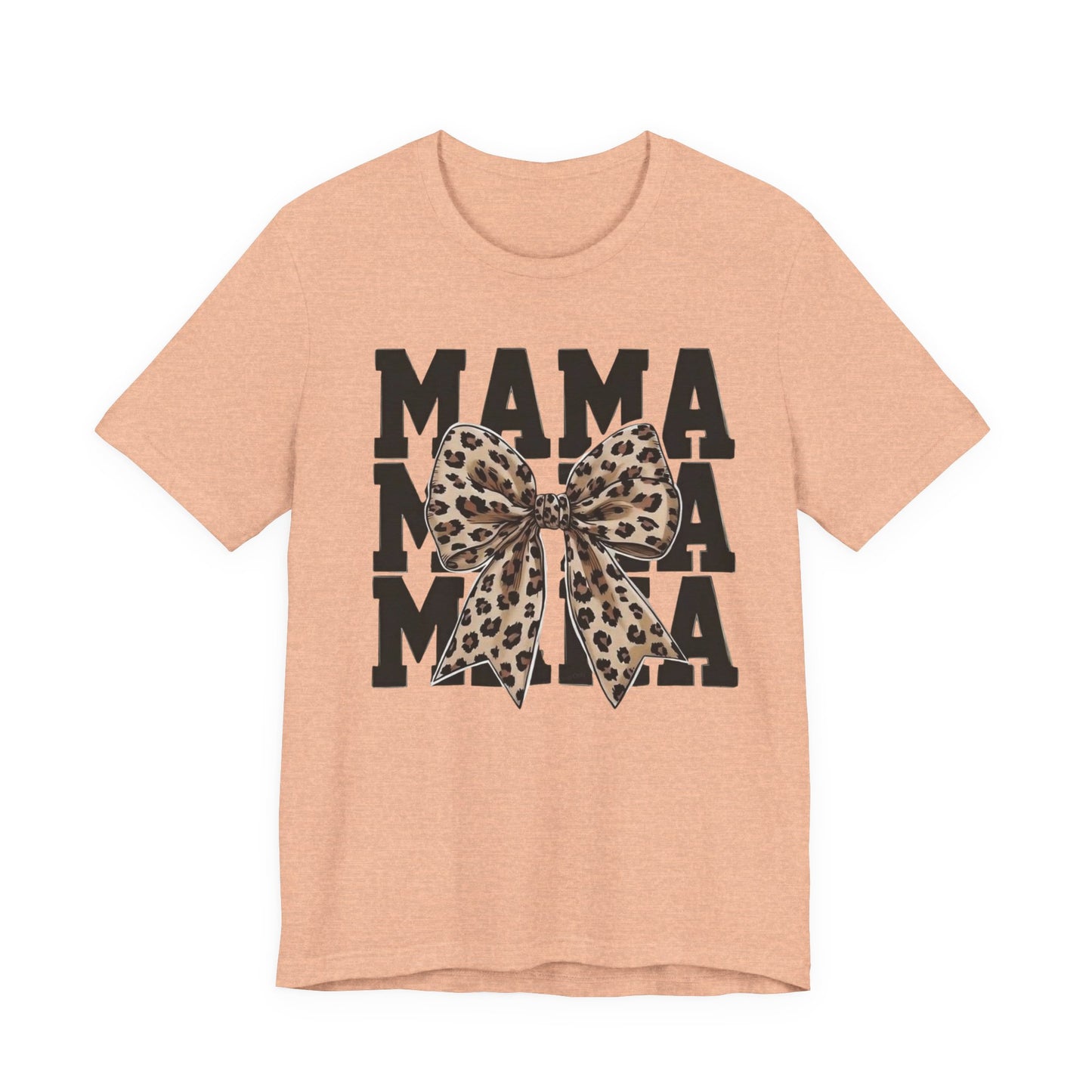 Mama Leopard Bow Tee - 'MAMA' Graphic Women's Mother's Day T-Shirt