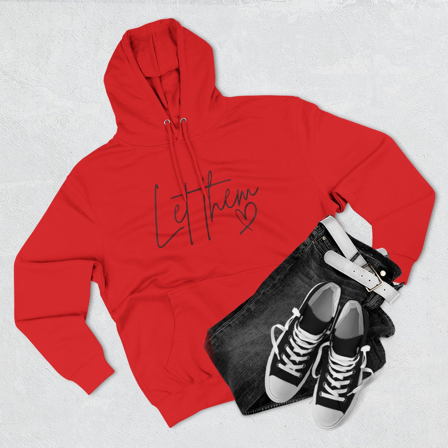 Let Them Heart Hoodie — Minimal Script Fleece Pullover