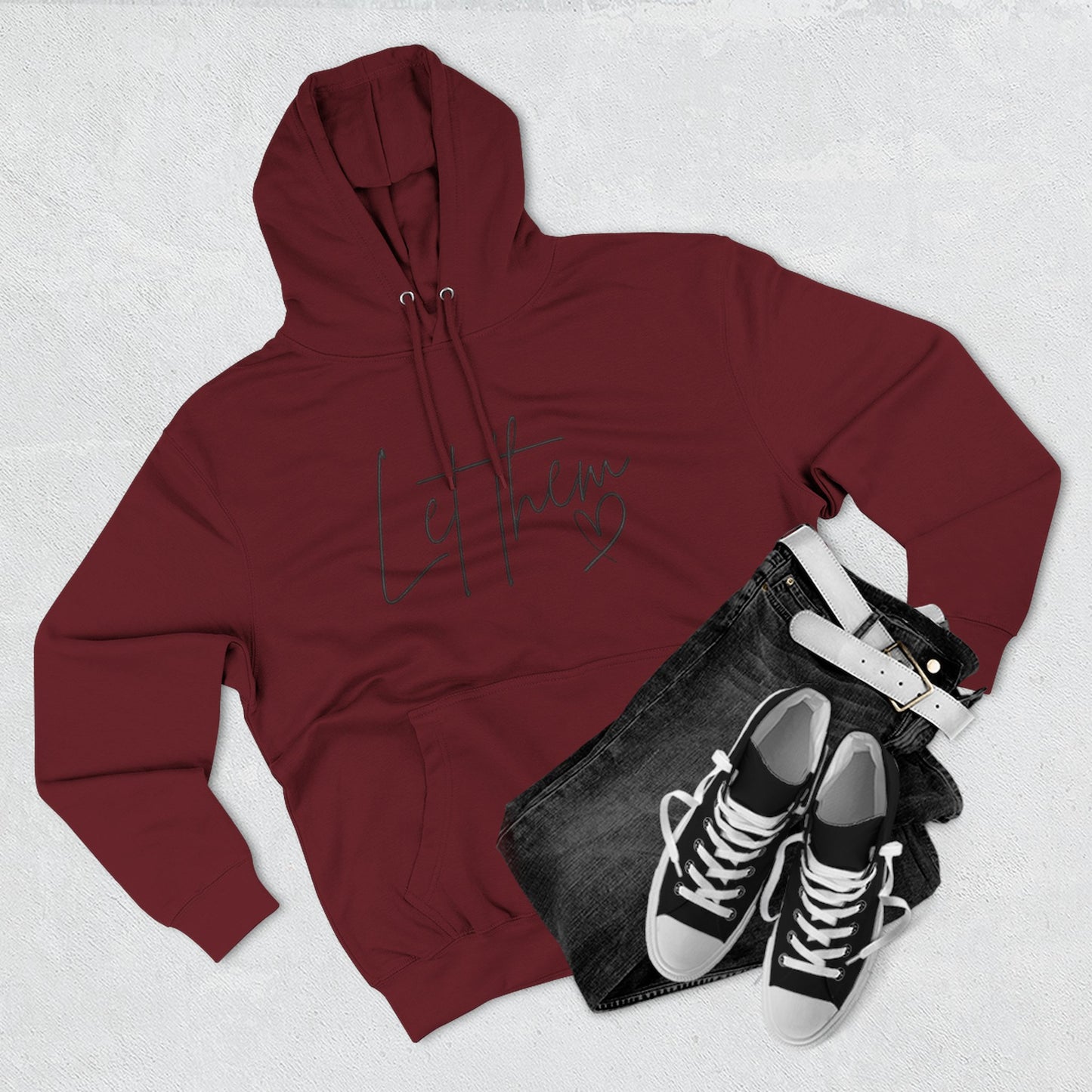 Let Them Heart Hoodie — Minimal Script Fleece Pullover