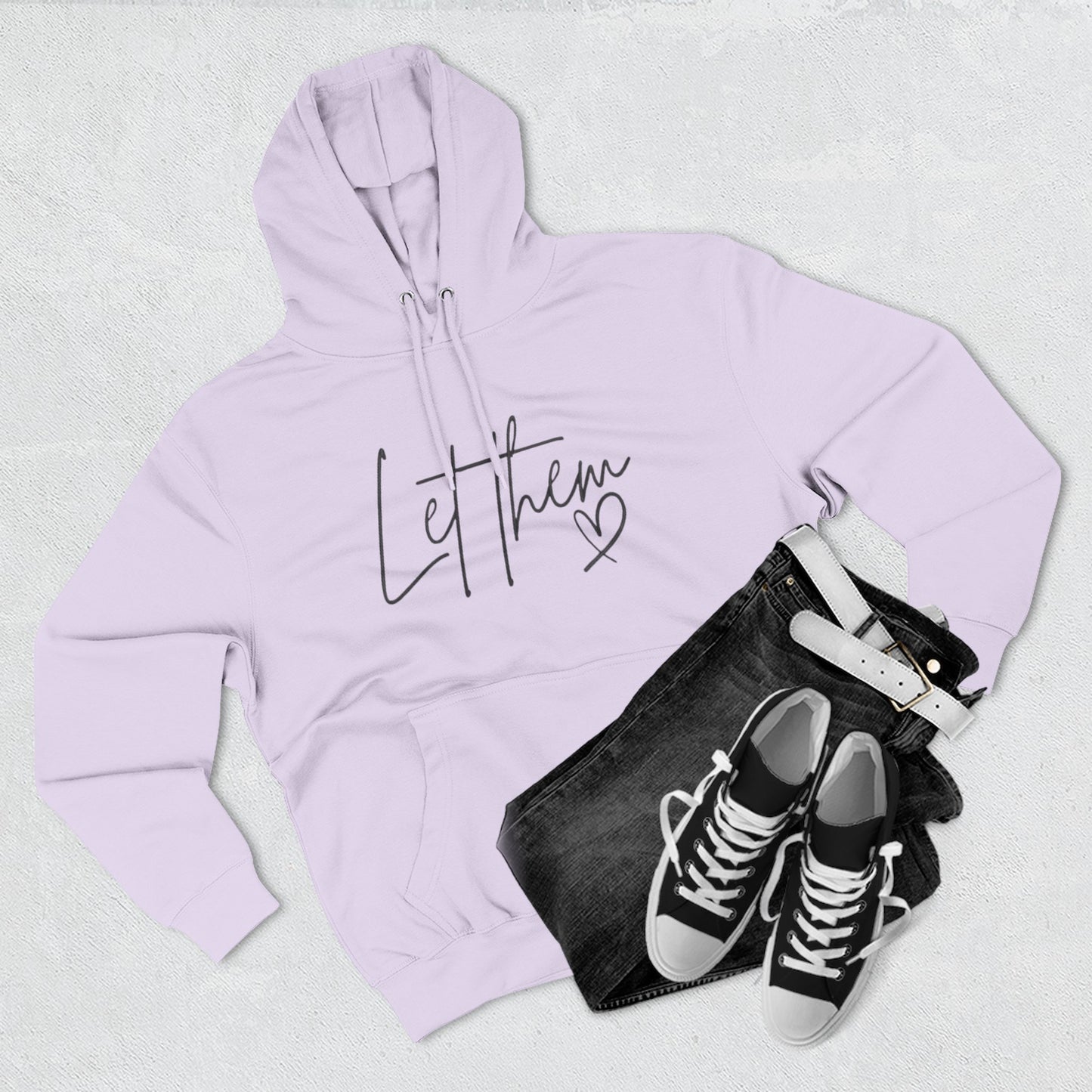 Let Them Heart Hoodie — Minimal Script Fleece Pullover