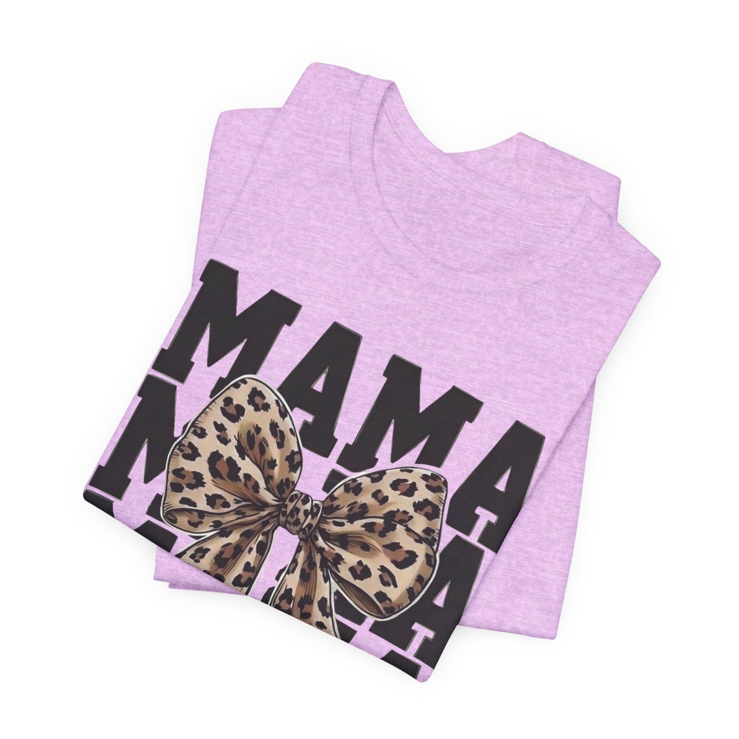 Mama Leopard Bow Tee - 'MAMA' Graphic Women's Mother's Day T-Shirt