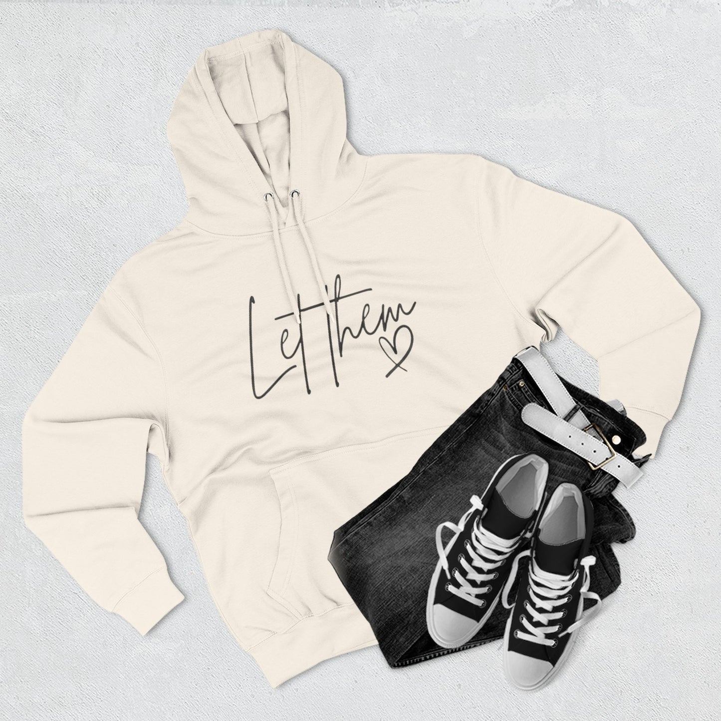 Let Them Heart Hoodie — Minimal Script Fleece Pullover