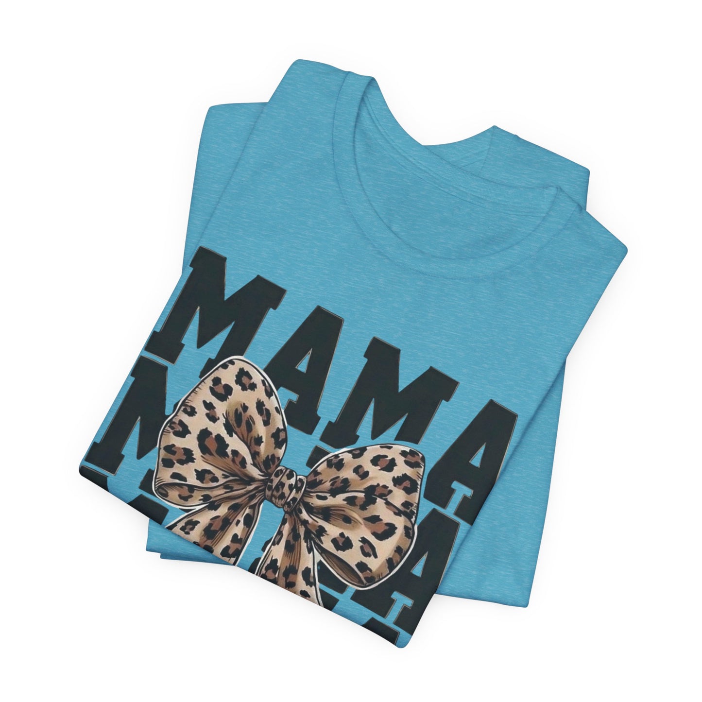 Mama Leopard Bow Tee - 'MAMA' Graphic Women's Mother's Day T-Shirt