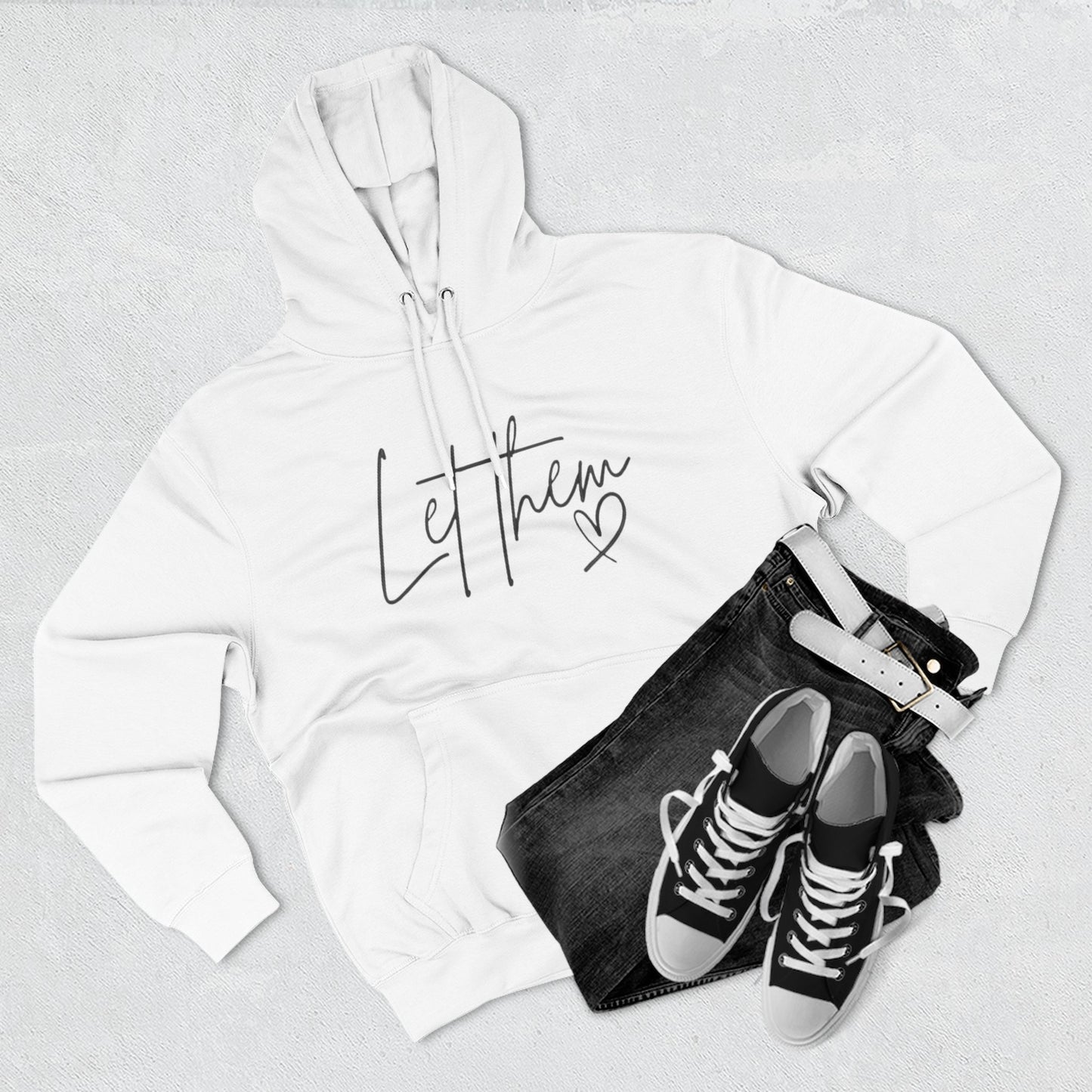 Let Them Heart Hoodie — Minimal Script Fleece Pullover