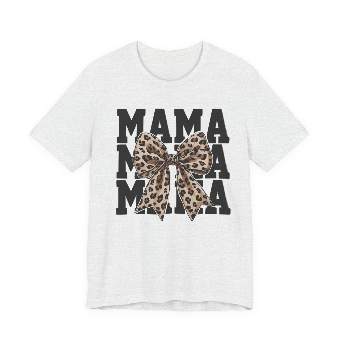 Mama Leopard Bow Tee - 'MAMA' Graphic Women's Mother's Day T-Shirt