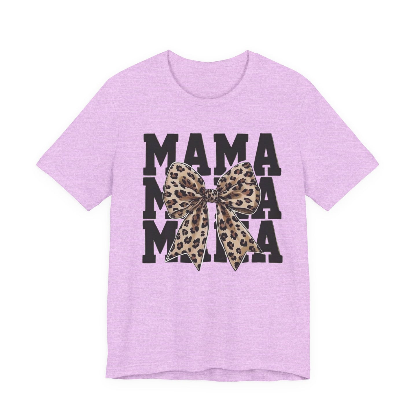 Mama Leopard Bow Tee - 'MAMA' Graphic Women's Mother's Day T-Shirt