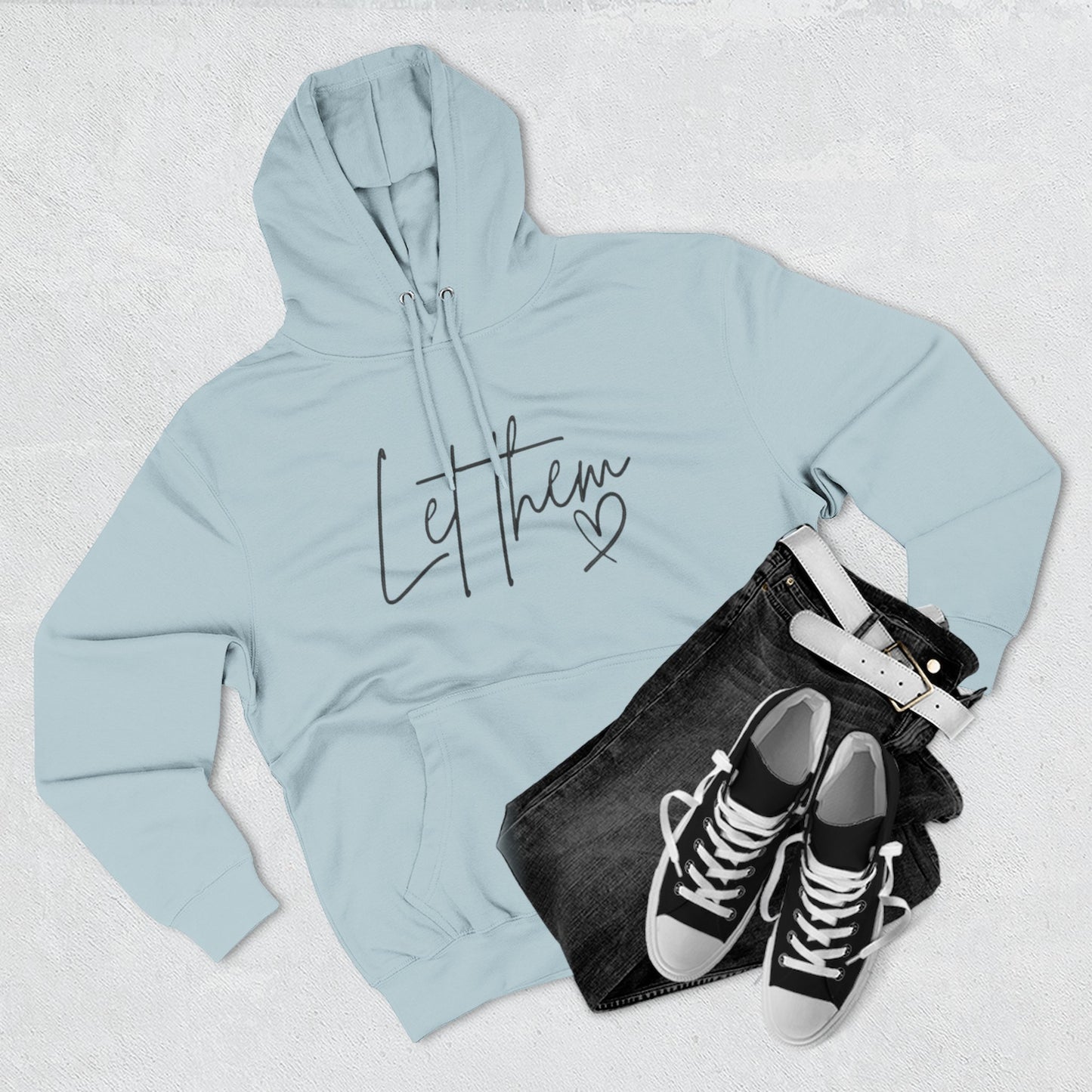 Let Them Heart Hoodie — Minimal Script Fleece Pullover