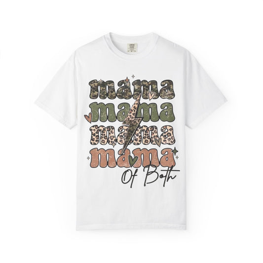 Mama Of Both T-Shirt — Leopard & Retro Stacked Graphic Tee